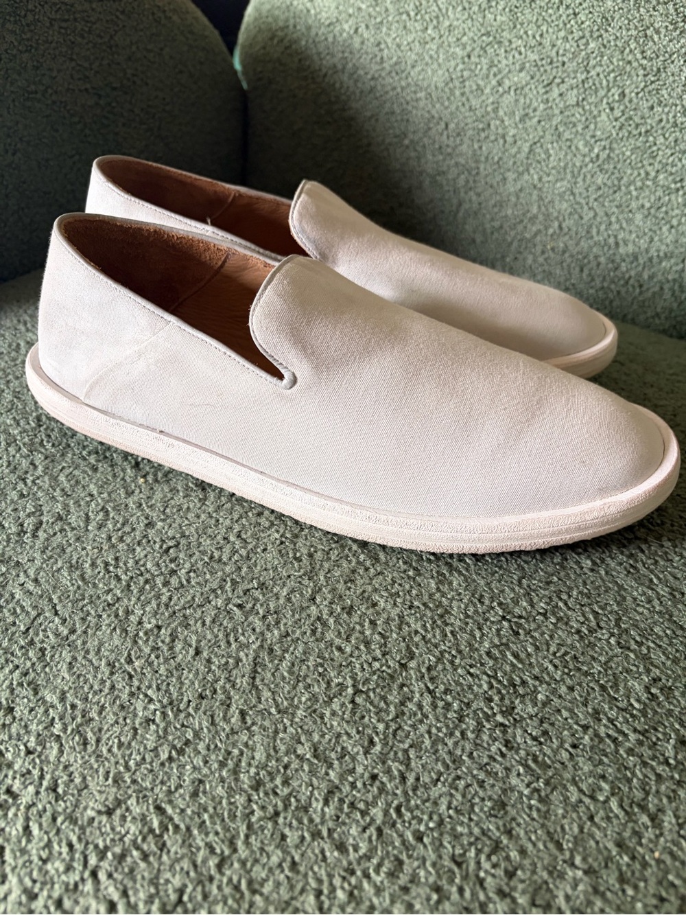 John Varvatos Slipper Fabric Loafer Slip On Shoes In Light Grey Mens 7